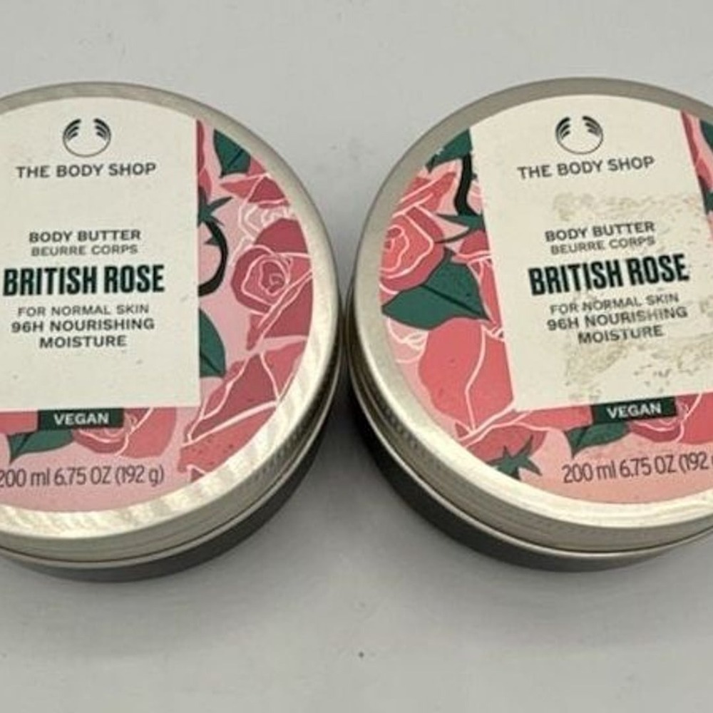 The Body Shop British Rose Body Butter for Normal Skin, 200ml (2-Pack)